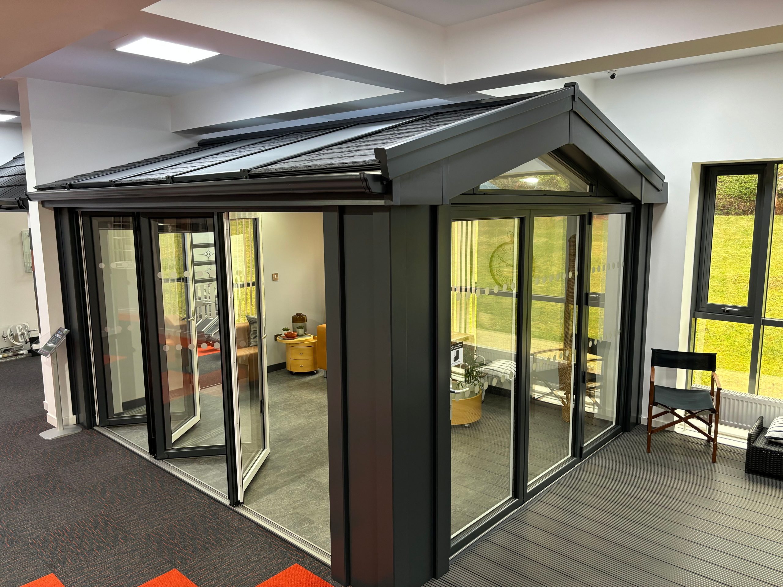 interior living space with rooflights